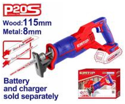 ELRS201152, Cordless reciprocating saw - 20V Professional Cordless Power Tool with Battery Charger Kit